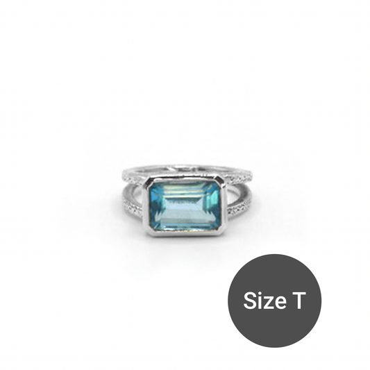 Topaz Duo Band Cinderella Ring, T - saltandco