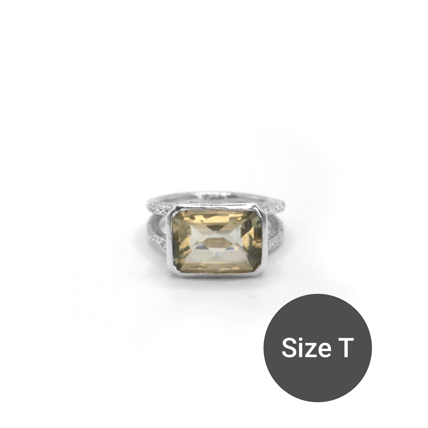 Green Amethyst Duo Band Cinderella Ring, T - saltandco