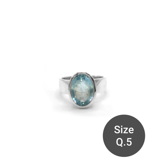 Aquamarine Oval Cinderella Ring, Q