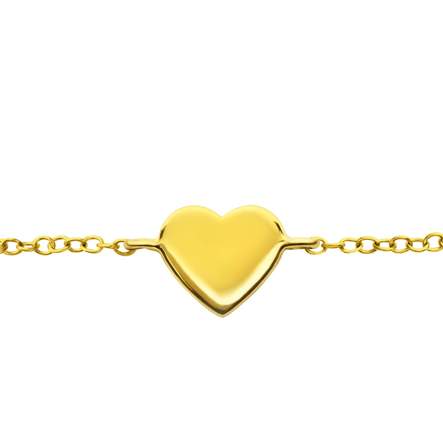 Heart Chain Bracelet, 24ct Gold Plated