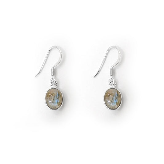 Labradorite Oval Dangly Earrings