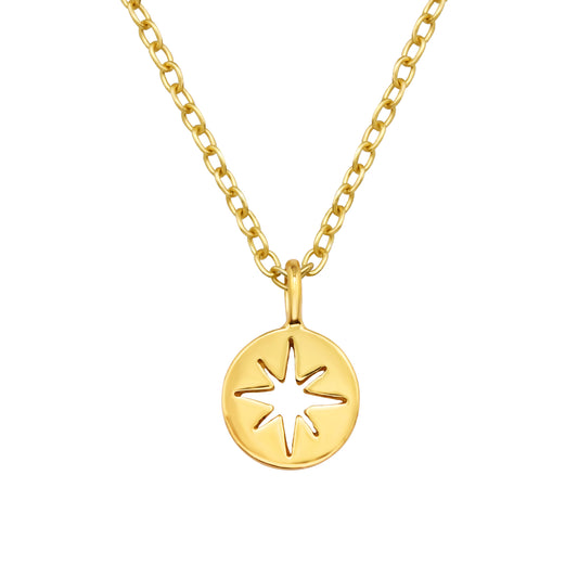 North Star Necklace, 24ct Gold Plated