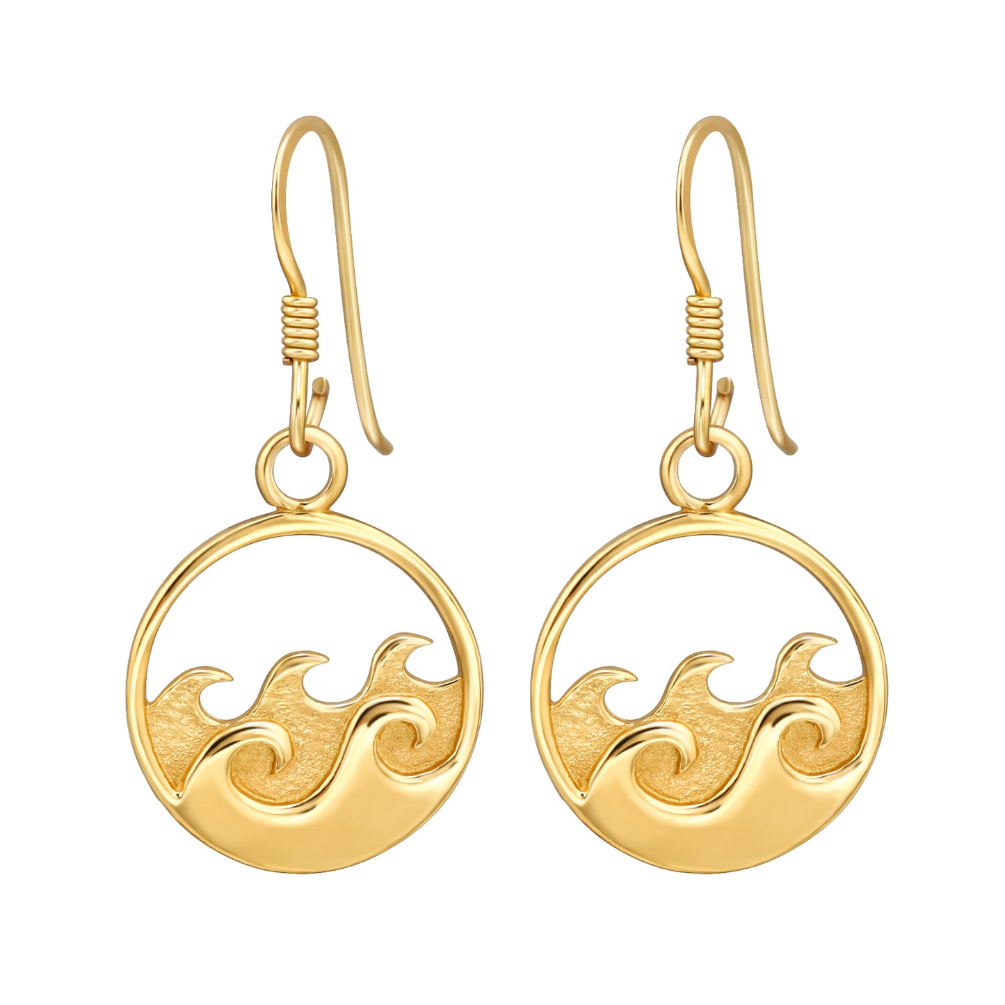 Ocean Dangly Earrings, 24ct Gold Plated