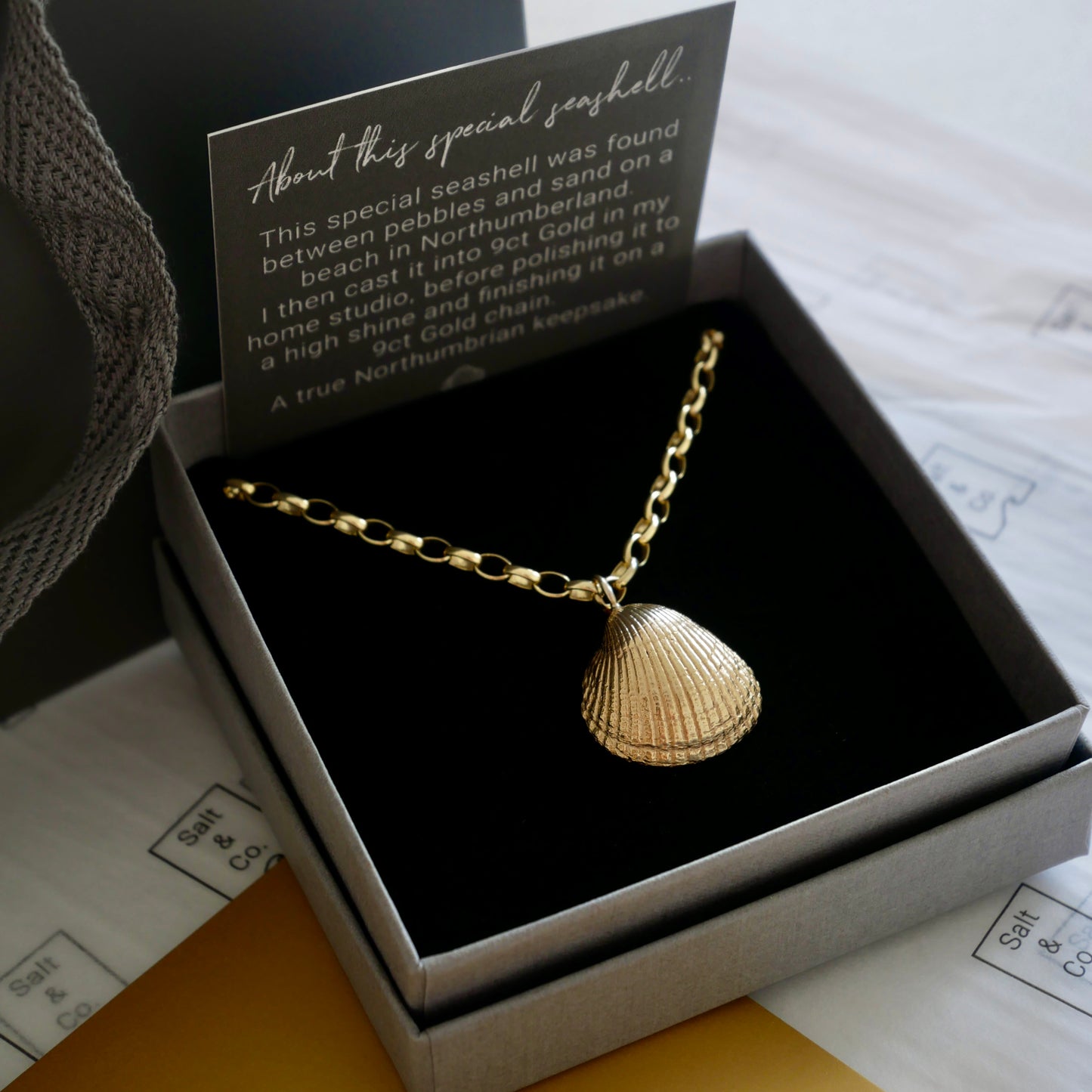 Bamburgh Maxi Shell Necklace, Gold