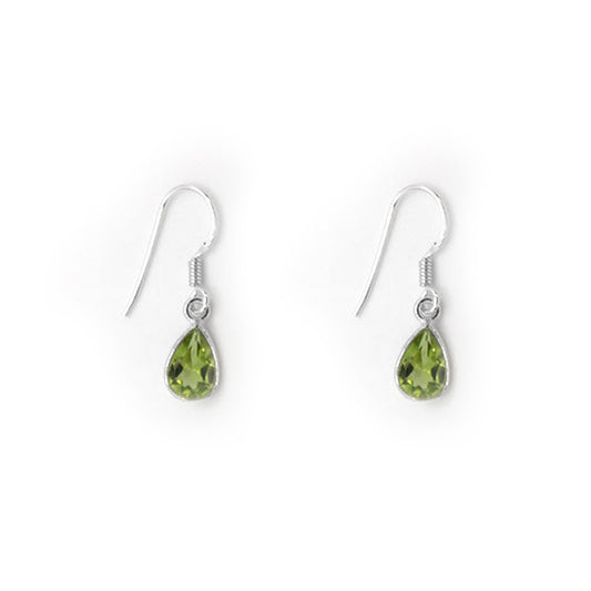 Peridot Teardrop Dangly Earrings