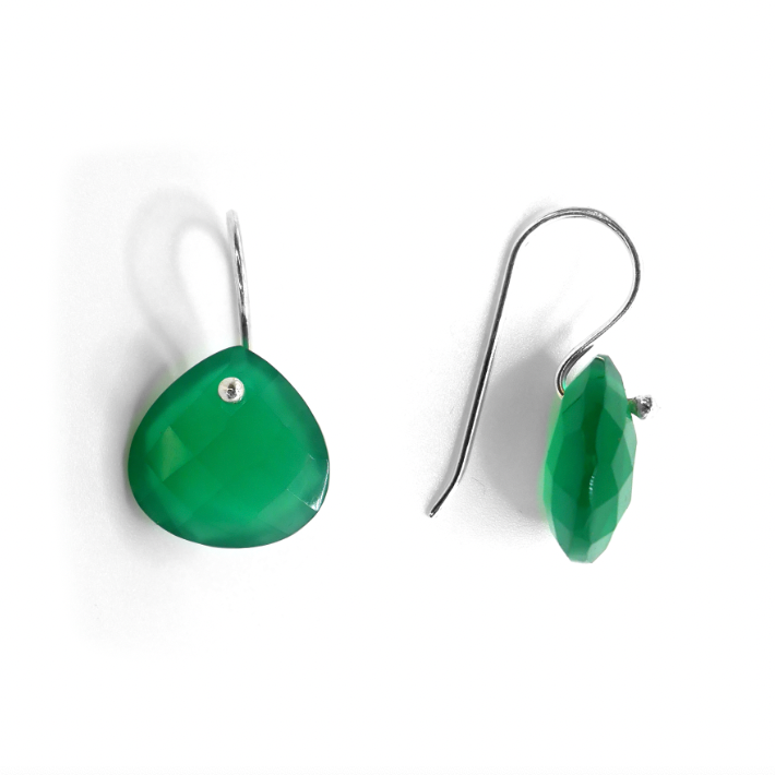 Green Onyx Minimalist Earrings