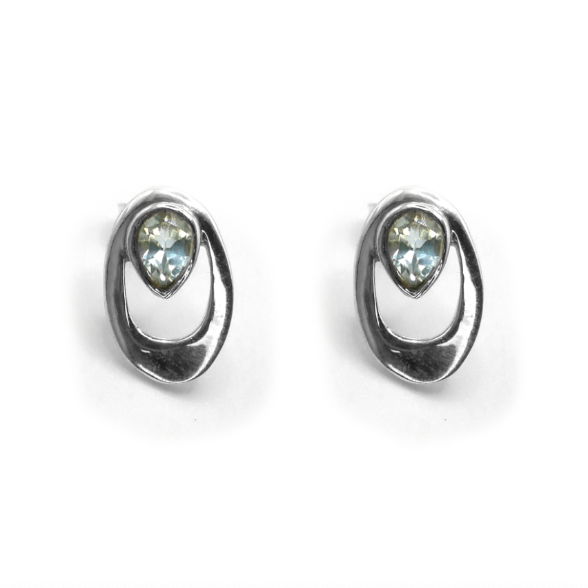 Topaz Oval Framed Studs