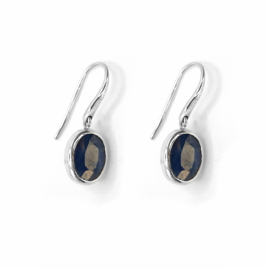 South African Sapphire Chunky Dangly Earrings