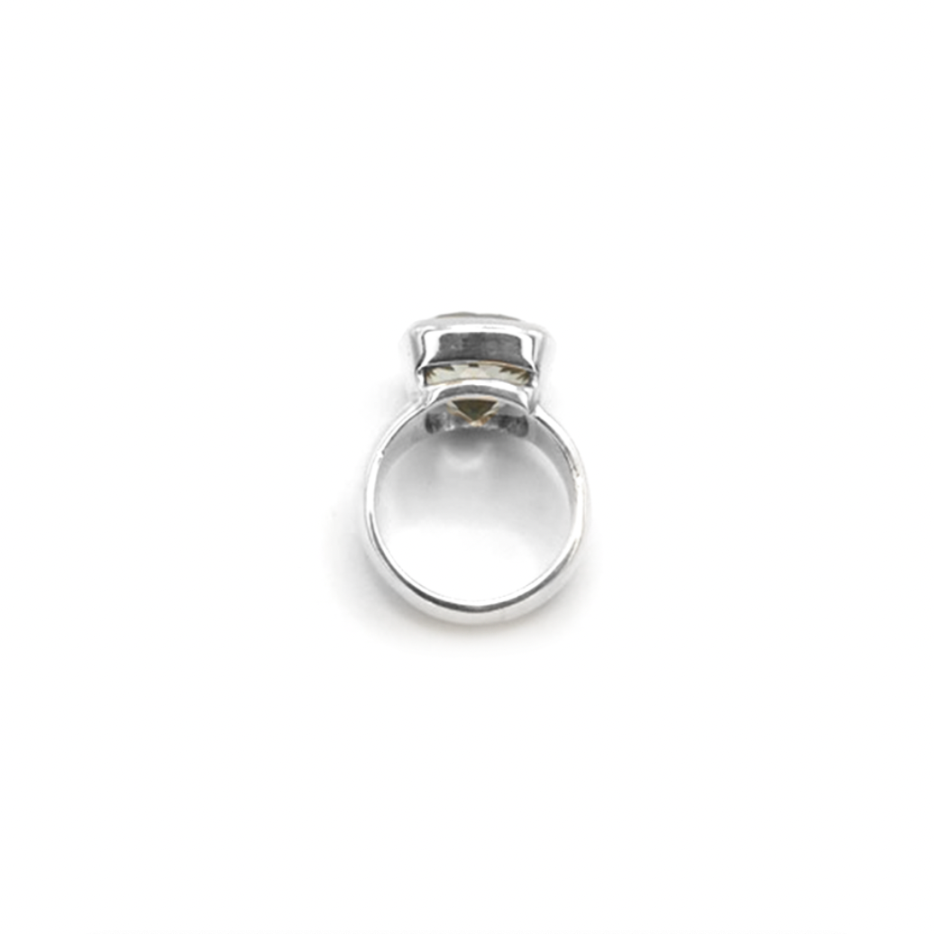 Green Amethyst Square Cinderella Ring