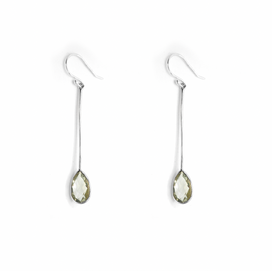 Green Amethyst Water Drop Earrings - saltandco