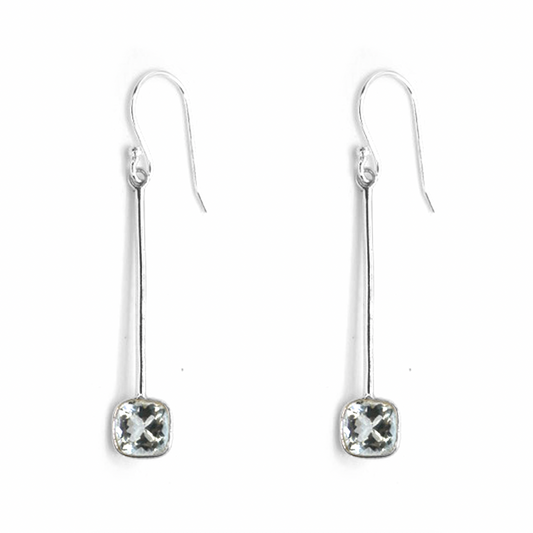 Aquamarine Drop Dangly Earrings