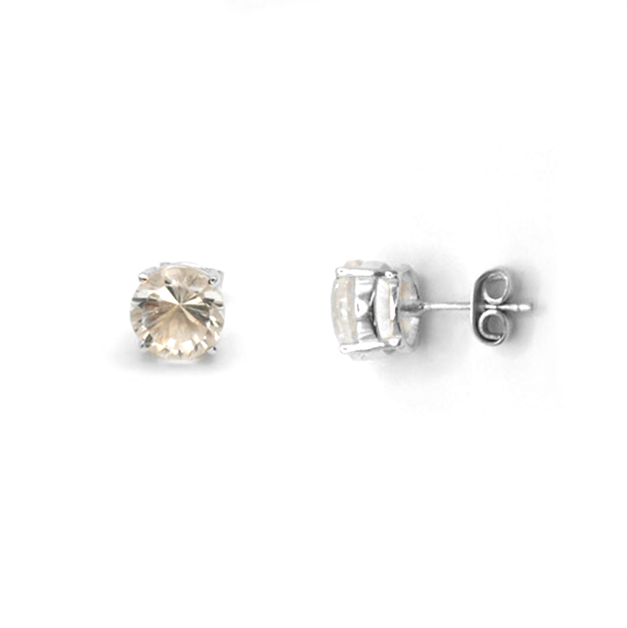 Clear Quartz Stud Earrings