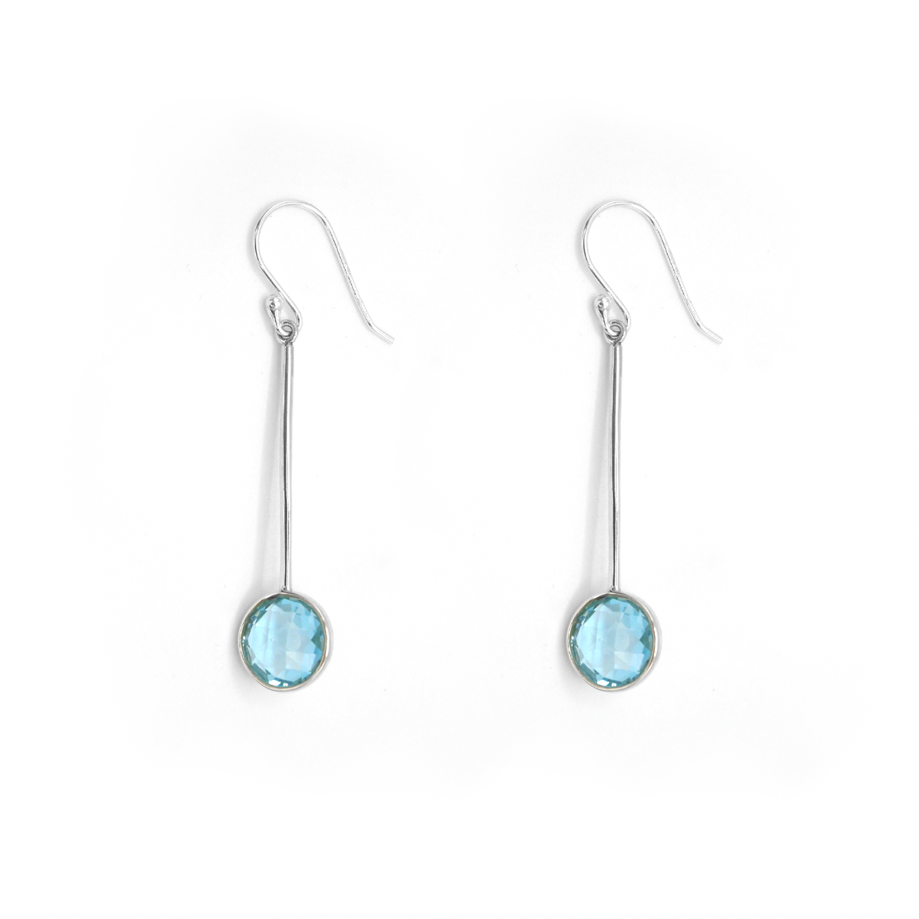 Topaz Round Drop Earrings