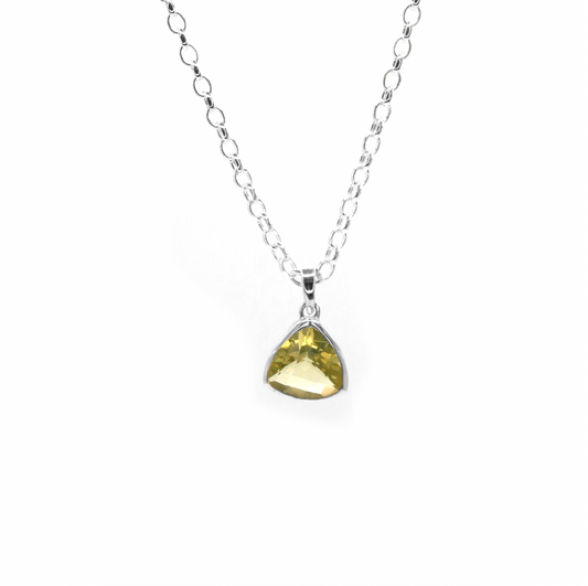 Trillion Lemon Quartz Necklace