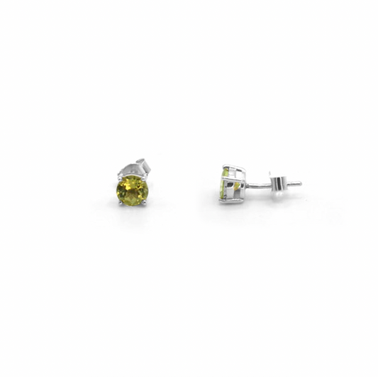 Pale Green Tourmaline Mini Studs