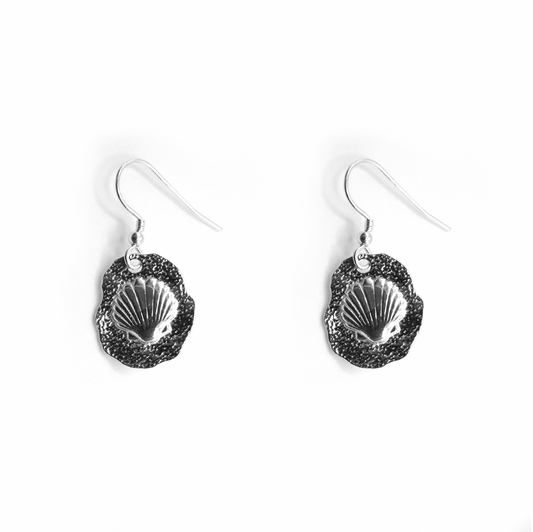 Fossil Shell Dangly Earrings