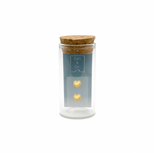 Detail Heart Studs, 24ct Gold Plated