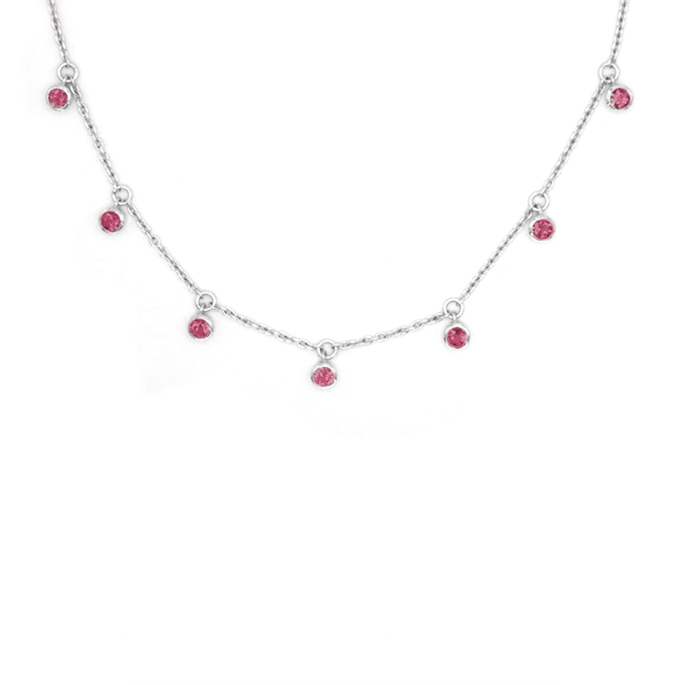 Pink Tourmaline Multi Gemstone Necklace