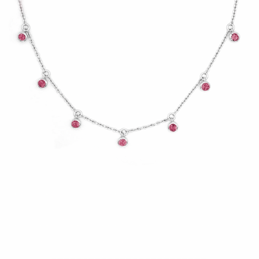 Pink Tourmaline Multi Gemstone Necklace