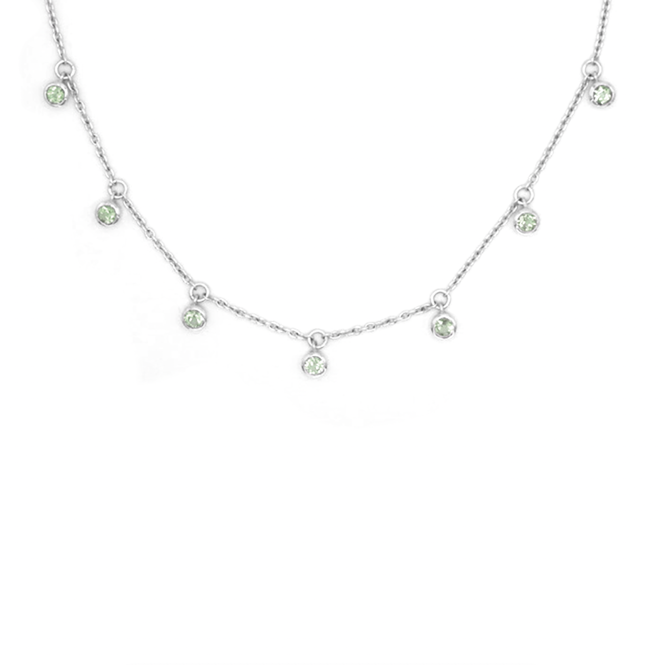 Green Amethyst Multi Gemstone Necklace