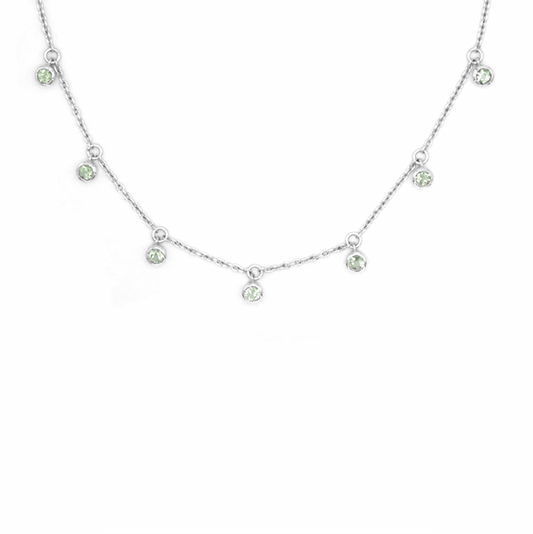 Green Amethyst Multi Gemstone Necklace