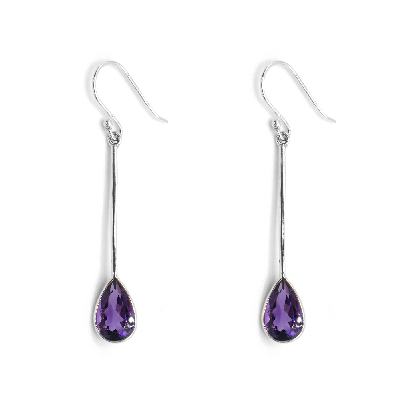 Purple Amethyst Drop Earrings