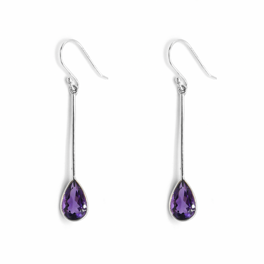 Purple Amethyst Drop Earrings