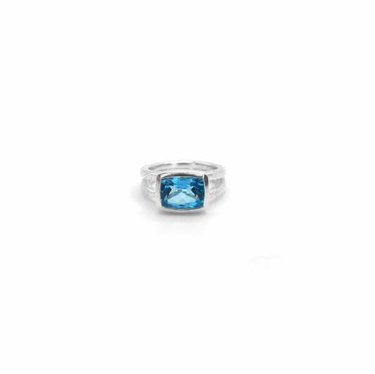 Double Band Topaz Cinderella Ring. Size K