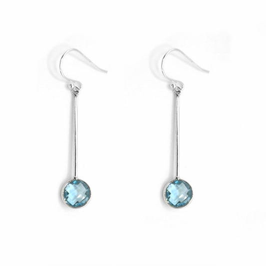 Topaz Round Drop Earrings - saltandco