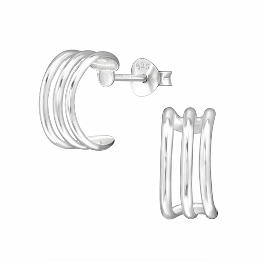 Trio Line Mini Hoops