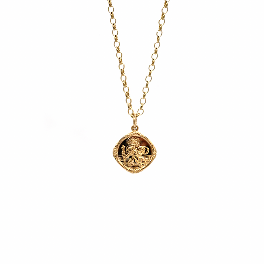 Midi St. Christopher Necklace, 9ct Gold