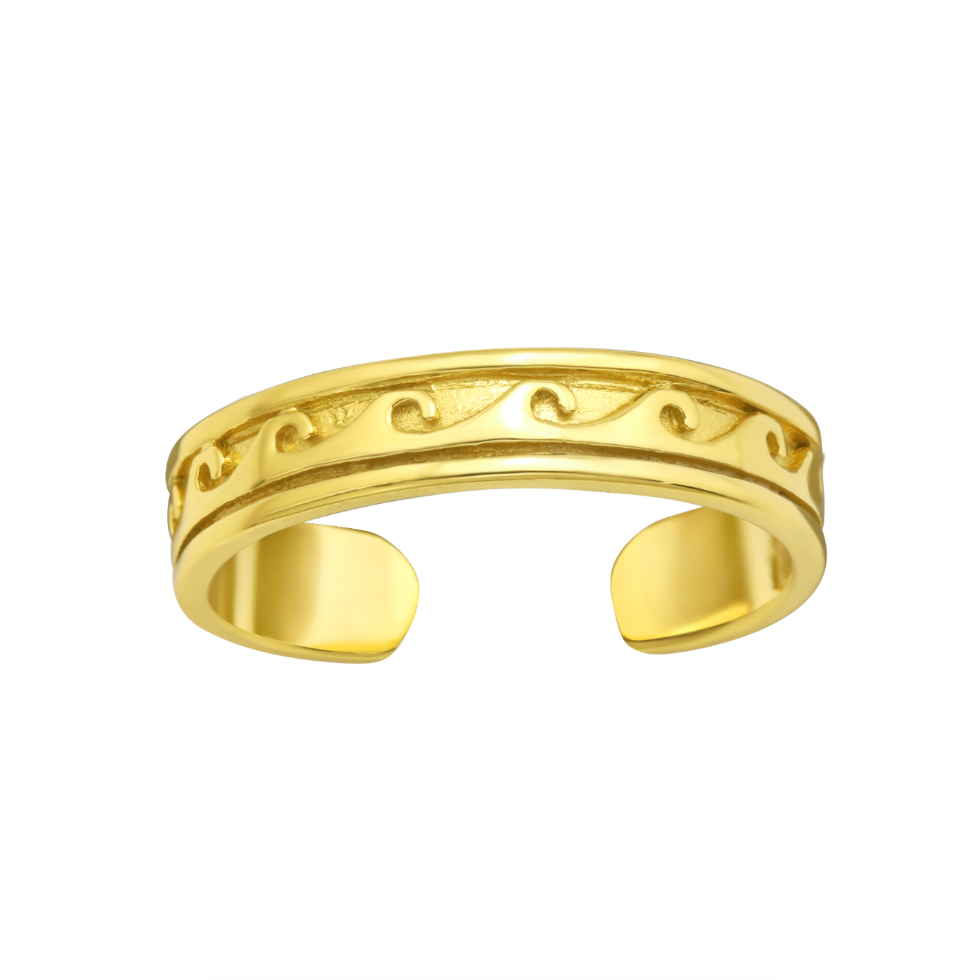 Wave Toe Ring, 24ct Gold Plated