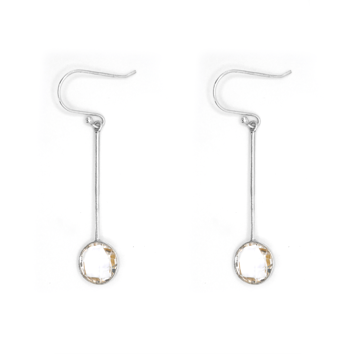 Clear Quartz Drop Earrings