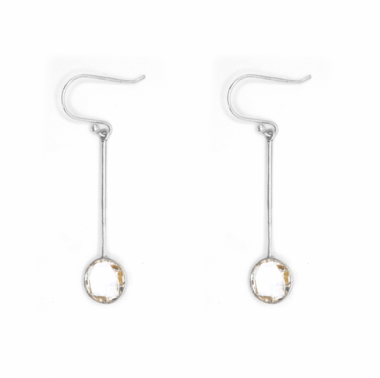 Clear Quartz Drop Earrings