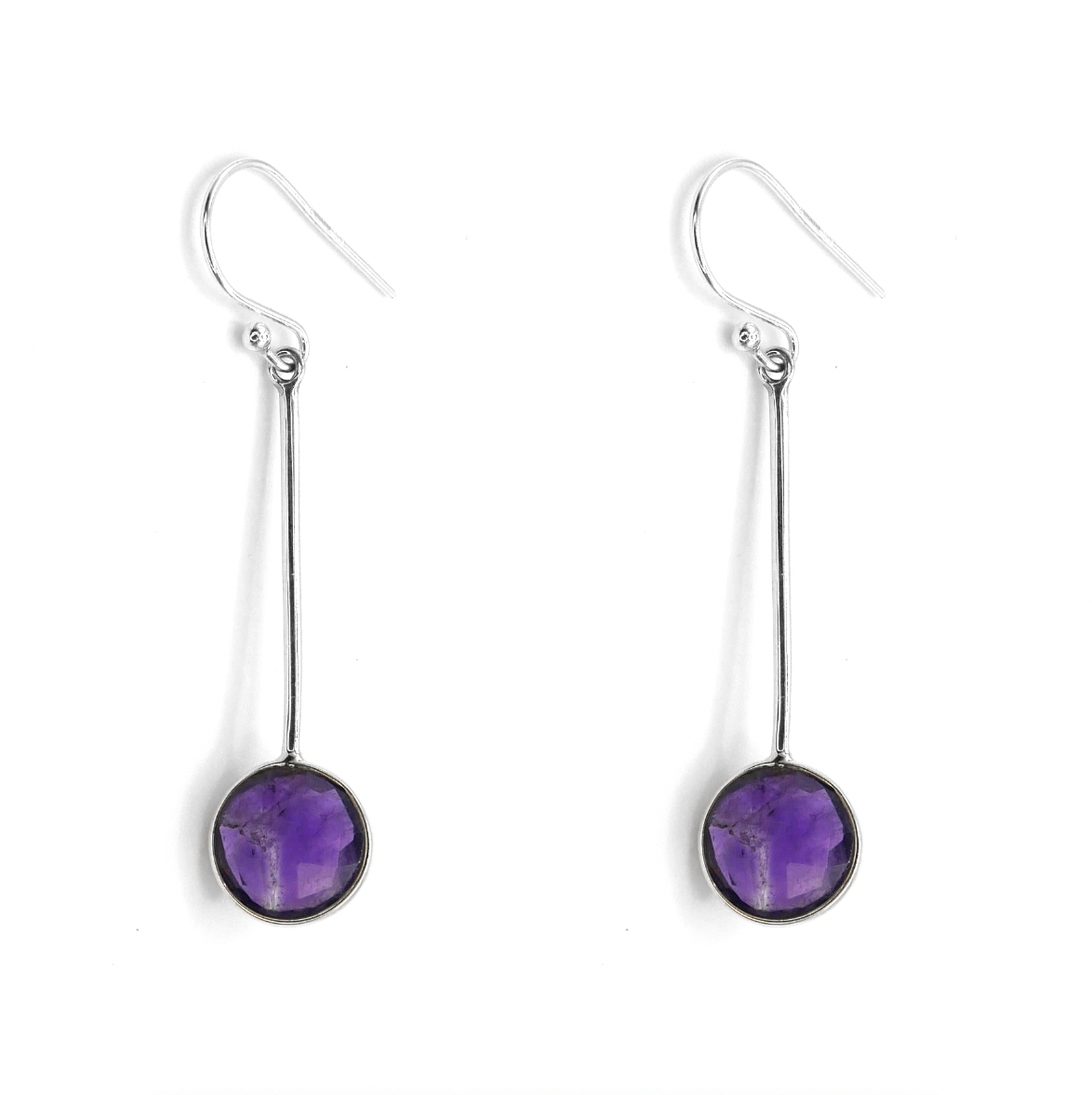 Purple Amethyst Drop Earrings, Inclusions