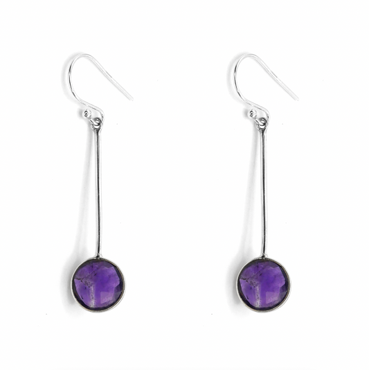 Purple Amethyst Drop Earrings, Inclusions