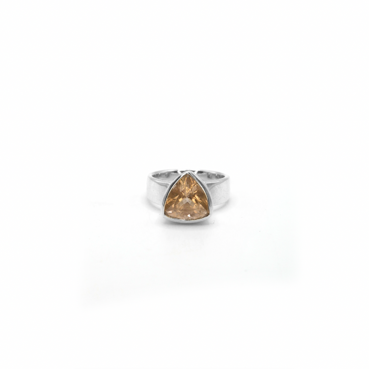 Champagne Morganite Trillion Cinderella Ring, L