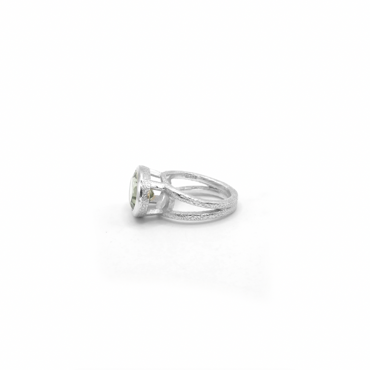 Green Amethyst Duo Band Cinderella Ring, R