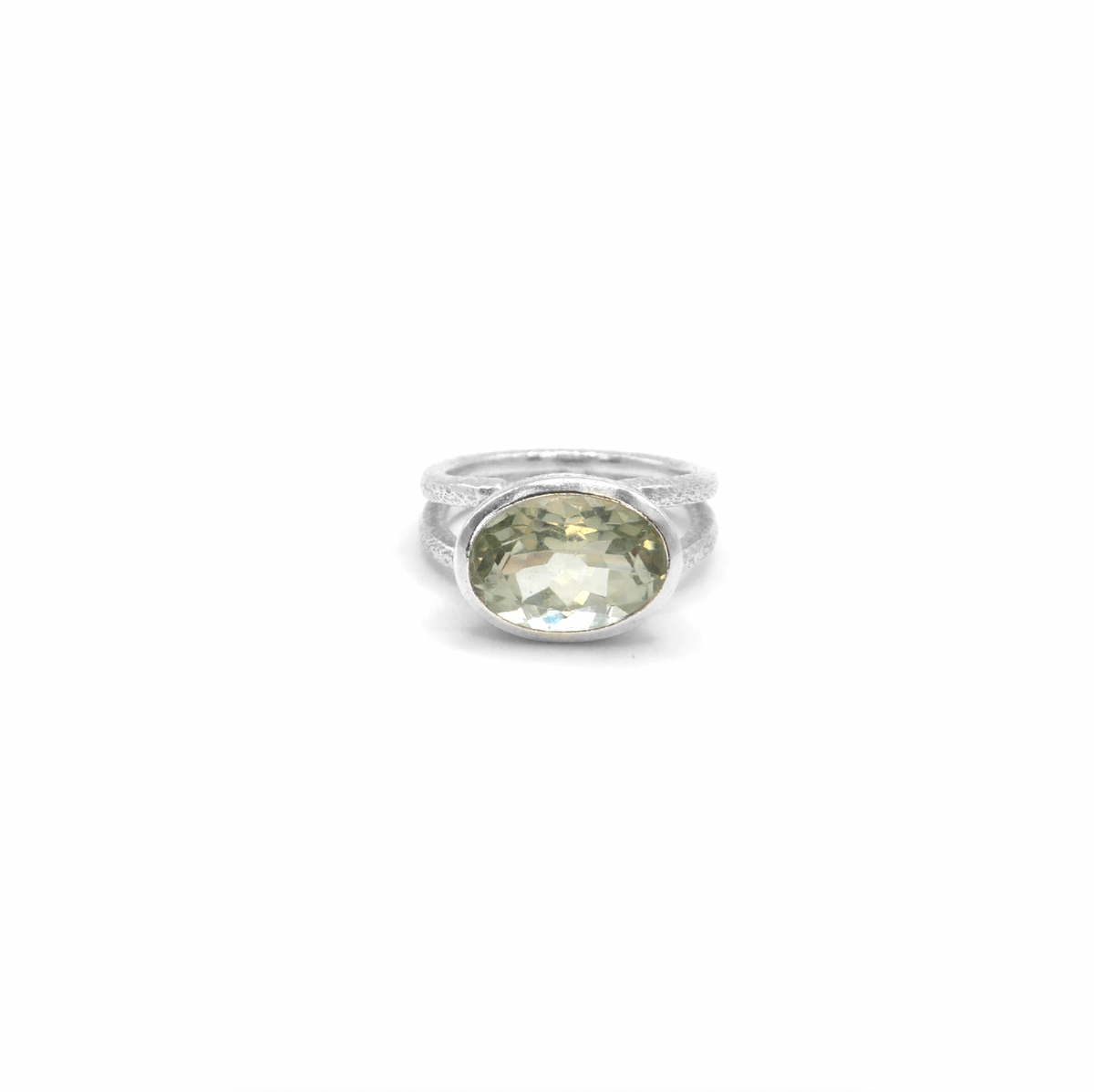Green Amethyst Duo Band Cinderella Ring, R