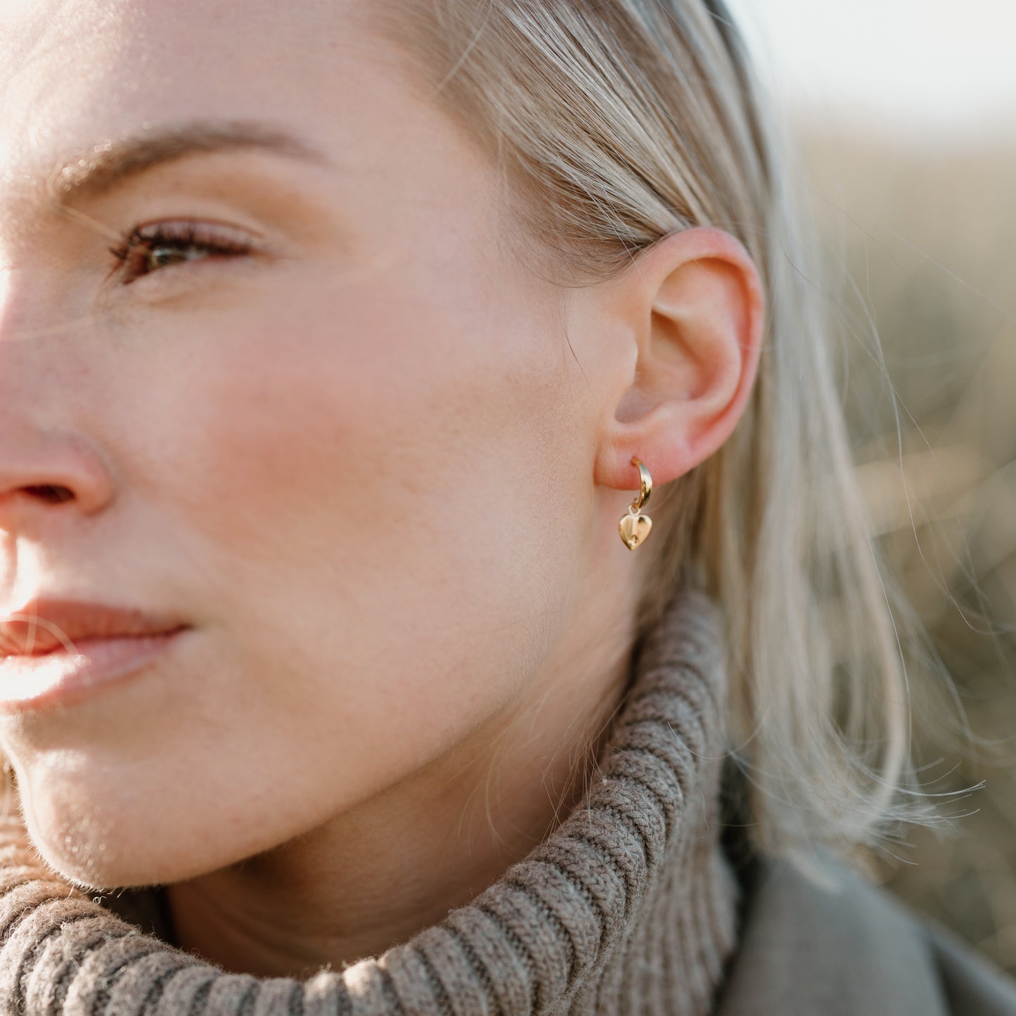 Mini Lovey Stud Hoops, 24ct Gold Plated