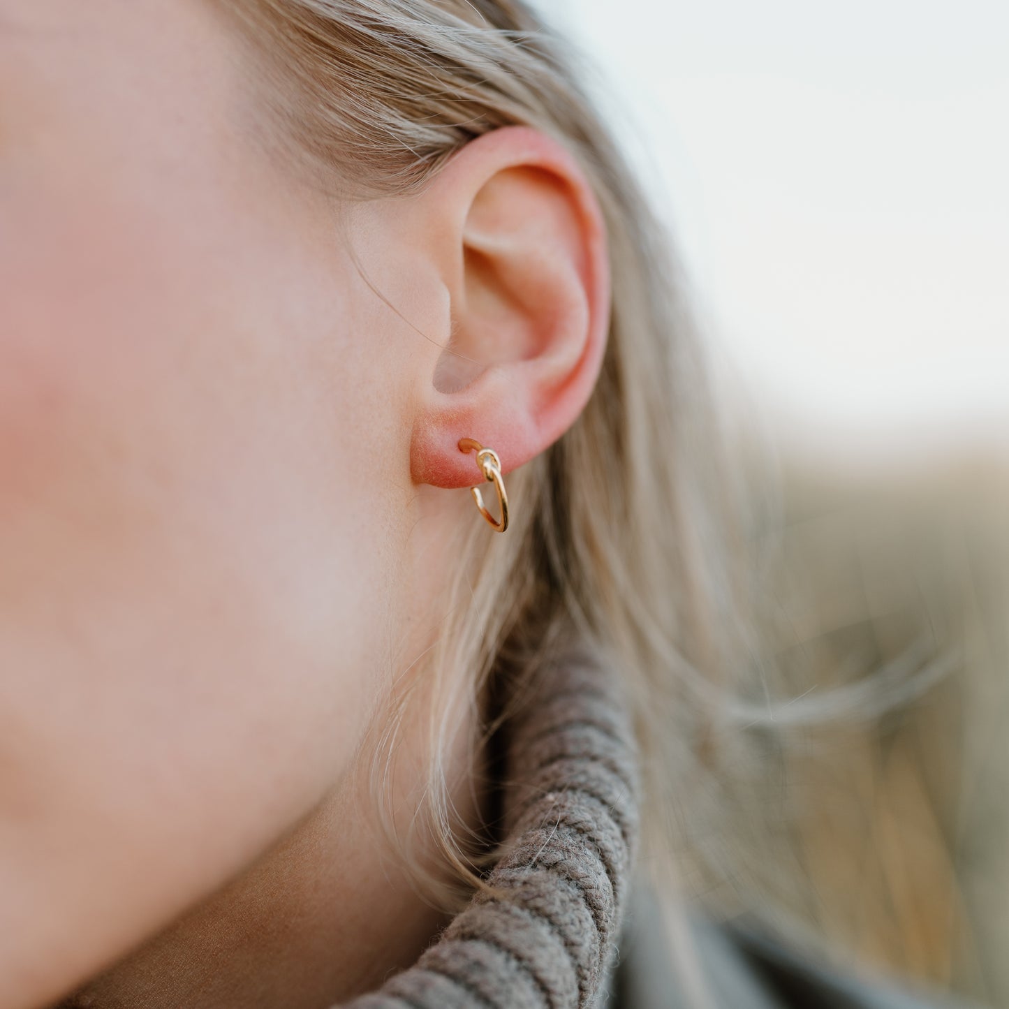 Mini Knot Hoops, 24ct Gold Plated