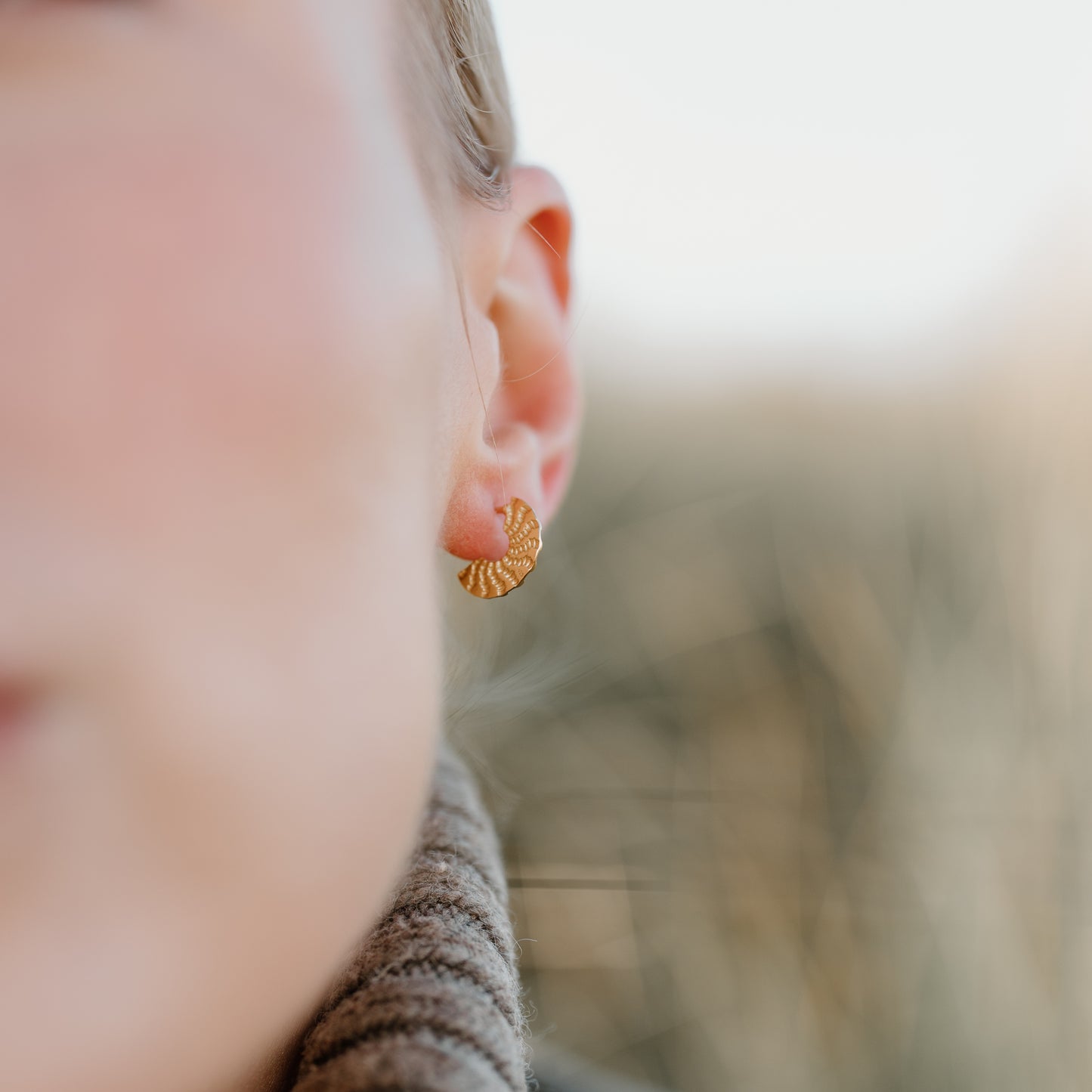 Ripples Mini Hoops, 24ct Gold Plated