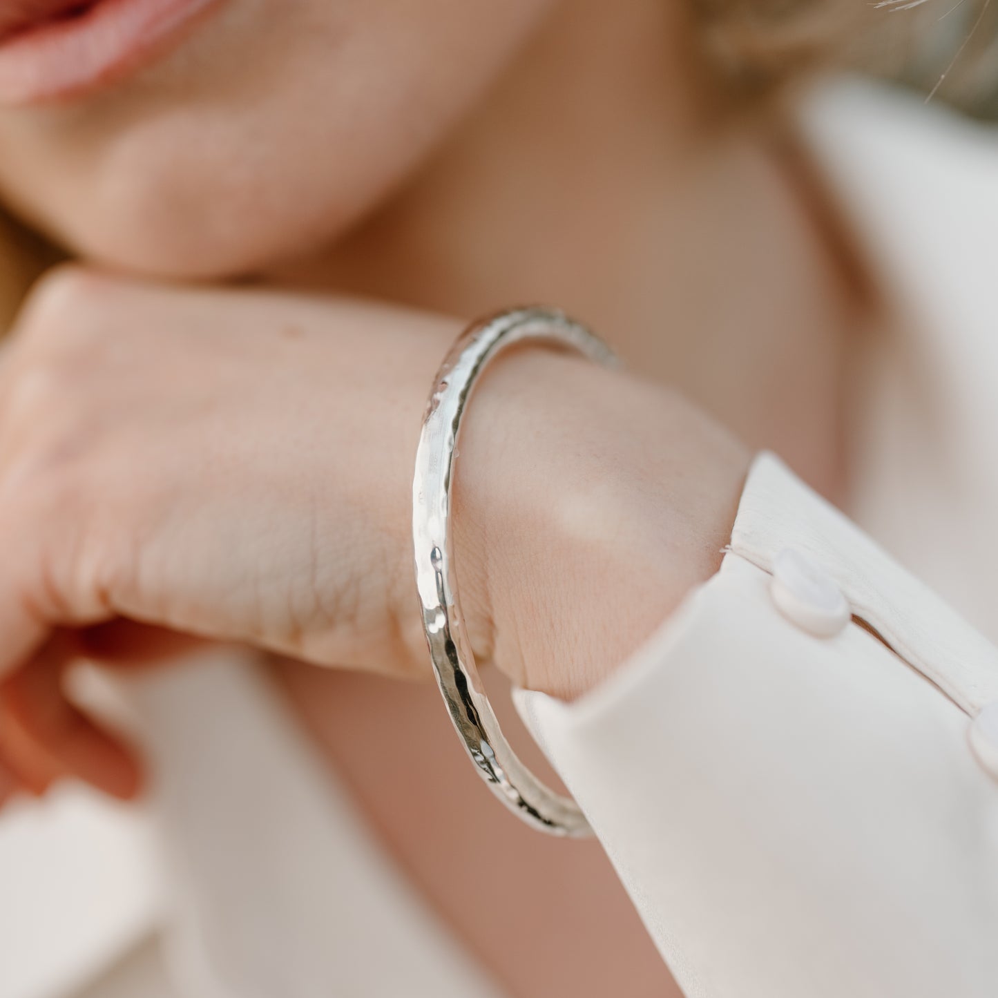 Chunky Hammered Bangle