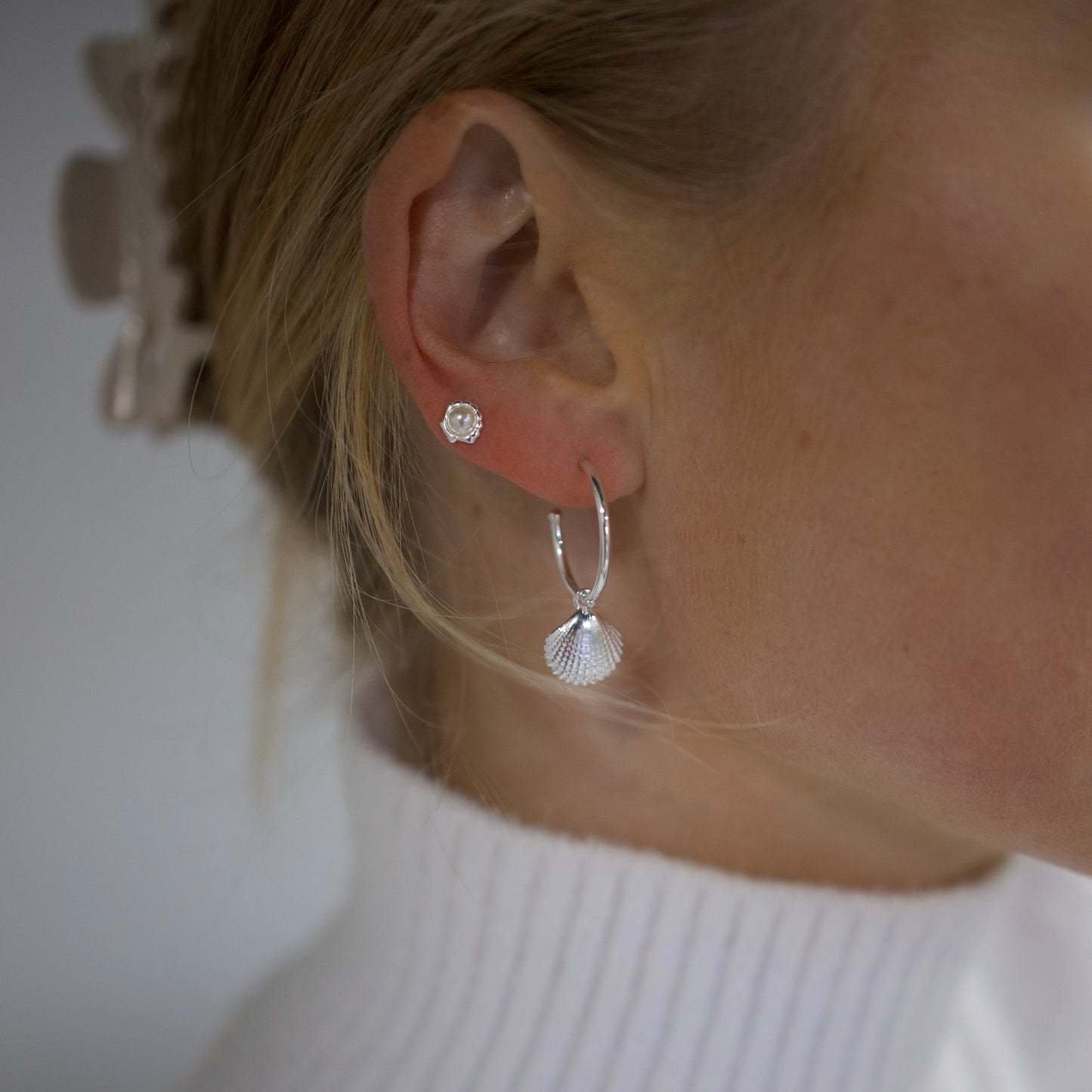 Seashell Stud Hoops