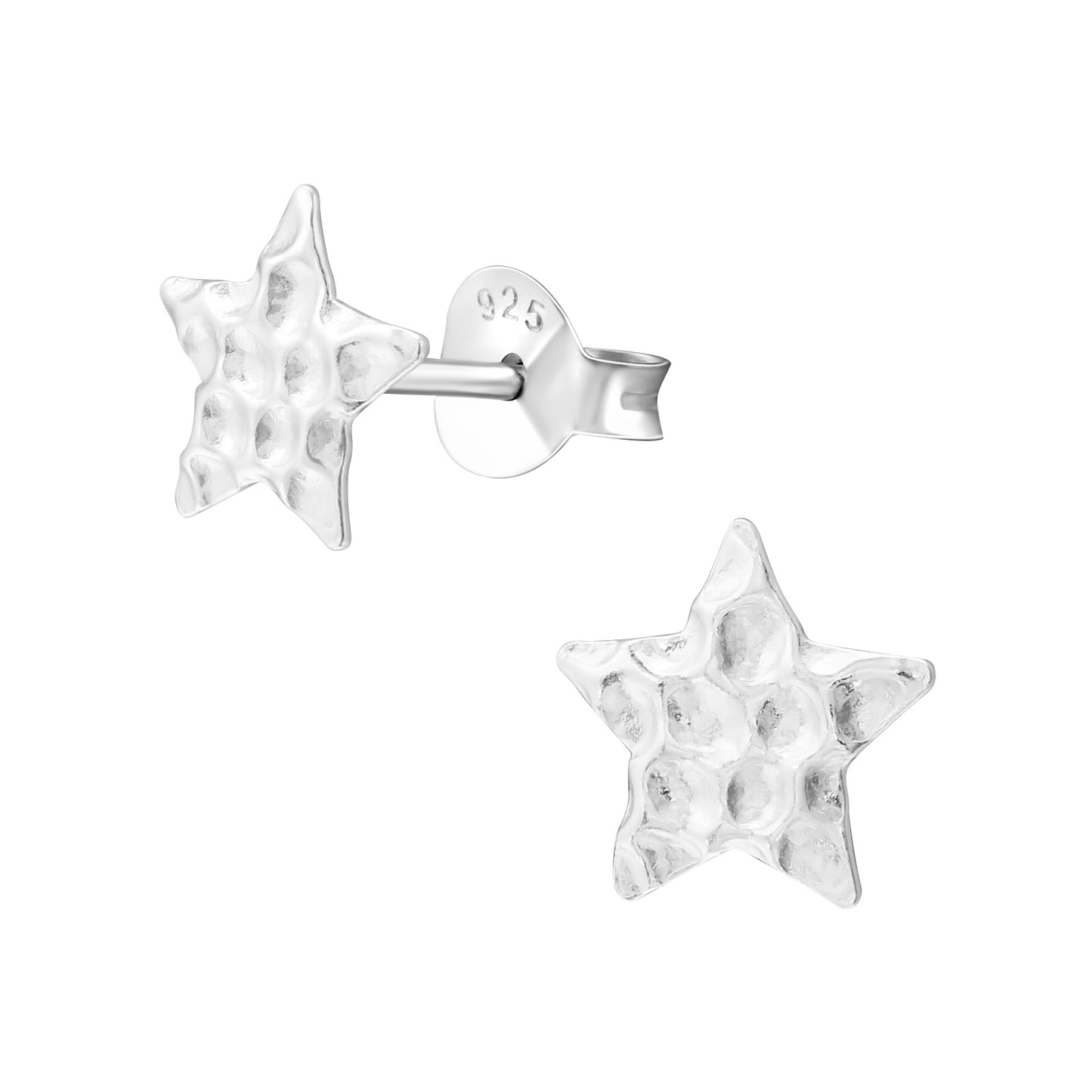 Hammered Star Studs